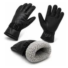 Luva Moto Inverno Termica Impermeavel Motoboy Frio Couro Forrada Lã Unisex Masculino Feminino Forro