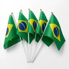 Kit 5 Bandeira De Mão Brasil Copa Do Mundo Eleição Decoração