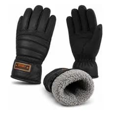 Luva Moto Inverno Couro Forrada Frio Intenso Térmica Unissex