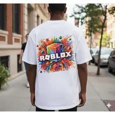 Camiseta Masculina Roblox Gamer Estampa Colorida Algodão Premium Unissex