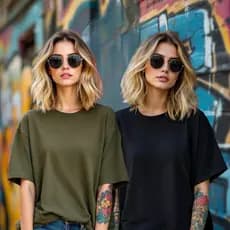 Kit 2 Camisetas Lisa Estilo Tumbrl Basica Feminina Estilosa Unissex Moderna 100% Algodão Confortável