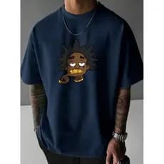 Camisa masculina 100% Algodão Manga Curta Camisa Estampada Moda Verão