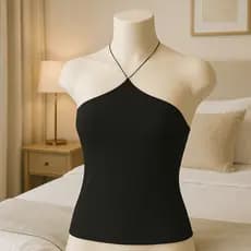 Blusa feminina gola halter camiseta alcinha dia a dia blusa preta regata básica moda feminina casual