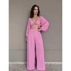 Calça pantalona feminina max