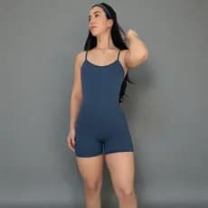 Macaquinho Alça fina poliamida Slim Fitness Academia Feminino beach tennis