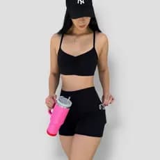 Conjunto fitness feminino com bolso lateral suplex