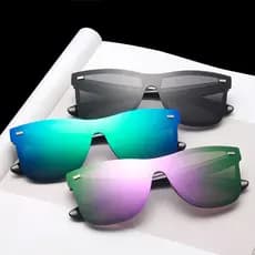 Óculos De Sol Masculino/Feminino Quadrado/Refletivo/Lente De Uma Peça UV400
