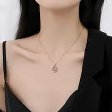 Colar Com Pingente De Gota D'água Elegante Feminino , Adequado Para Festas , Casamentos E Presentes De Aniversário