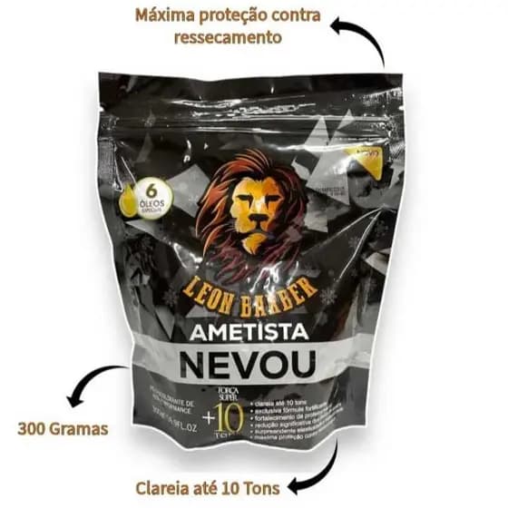 Pó Descolorante Ametista 10 tons Leon Barber Nevou 300g