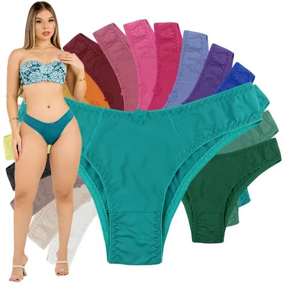 Kit 5 Calcinhas Microfibra Lisa ou Estampadas Tanga Confortavél