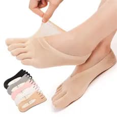 3/5 Pares Cinco Meias Dedo Barco Mulheres Primavera Verão Fina Simples Tecer Boca Rasa De Veludo De Seda Gelo Suor Absorvente Toe