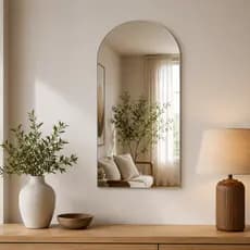 Espelho Decorativo Orgânico Arco 60x40cm Sem Moldura Com Fita Dupla Face Para Sala Banheiro Quarto
