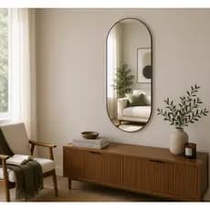 Espelho Oval Decorativo 60x40cm Sem Moldura 2mm com Fita Dupla Face
