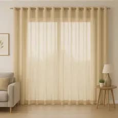 Cortina Voil Flame 4 Metros Sala Quarto Para Varão Simples Decoração Moderna Delicada Translúcida