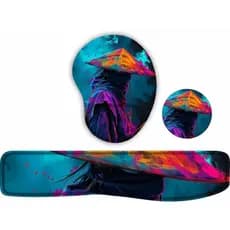 KIT Mouse Pad + Apoio de teclado + porta copos  Ninja Samurai