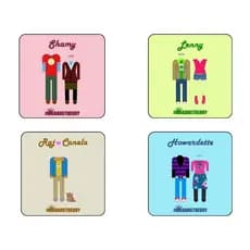 Kit 4 Porta Copos Neoprene Série The Big Bang Theory Nerd Geek 9cm