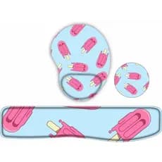 KIT Mouse Pad + Apoio de teclado + porta copos Picoles Fofos