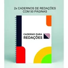 Kit com 2 Cadernos para Redações com 50 Folhas de Redação