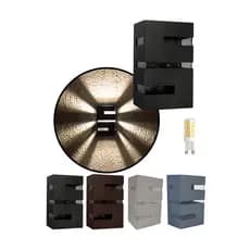 Kit 5 Arandelas de Parede Frisos e Facho + 5 Lâmpadas Led