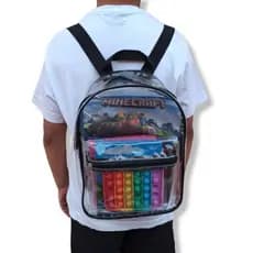 Mochila Plastico  Transparente Cristal/trabalho/escola/praia