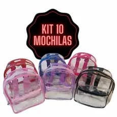 Kit 10 Mochilas  Plastico Transparente /Atacado Revenda