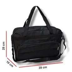 Bolsa pasta  transversal professor notebook básica cor preta com alça de mão e de ombro