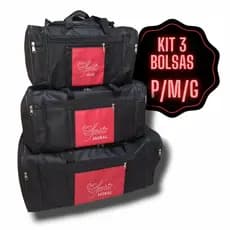 Bolsa Mala Viagem Passeio Kit 3 unidades P / M / G