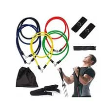 Elástico Extensor 11 Pcs Exercício + Cartilha De Exercícios