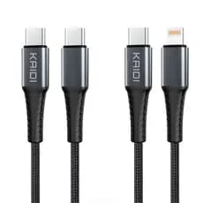 Cabo Carregador Pd Tipo C 60w Kaidi Turbo Nylon Reforçado para iPhone 15 type c