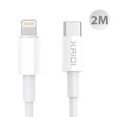 Cabo 2 metros Turbo pd para Iphone 11 12 13 14 pro max Tipo C para Lightning 30w rapido Kaidi