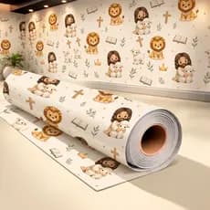 Papel de Parede Infantil Cristão Gospel Jesus Leão de Judá Quarto Criança Bebe Adesivo