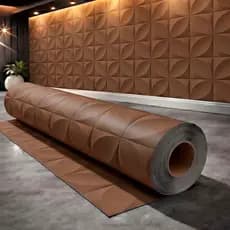 Papel de Parede Adesivo Para Escritório Sala Quarto Geométrico 3D Marrom Luxo Lavável Autocolante Decorativo