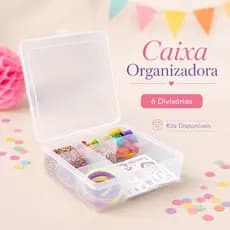 Kit 5 10 20 30 Caixas Organizadoras 6 Divisórias com Tampa Brinde Festa Biju Guloseimas