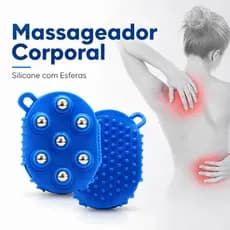 Luva Massageadora 7 Esferas Metálicas 360° Massagem Terapêutica Corpo Costas Pescoço