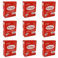 Kit 10 Caixas 1000 Clips Papel 2/0 Galvanizado Prendedor Organizador Documentos Papéis Folha Escolar