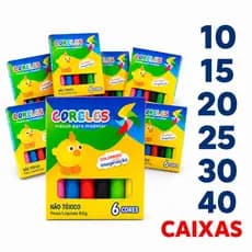 Kit 10 15 20 25 30 40 Massinha de Modelar 6 Cores Infantil Escolar Lembrancinha Criativa