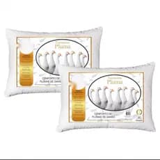 Kit 02 Travesseiros de plumas de ganso sintético 50x70 Promoção macio antialérgico