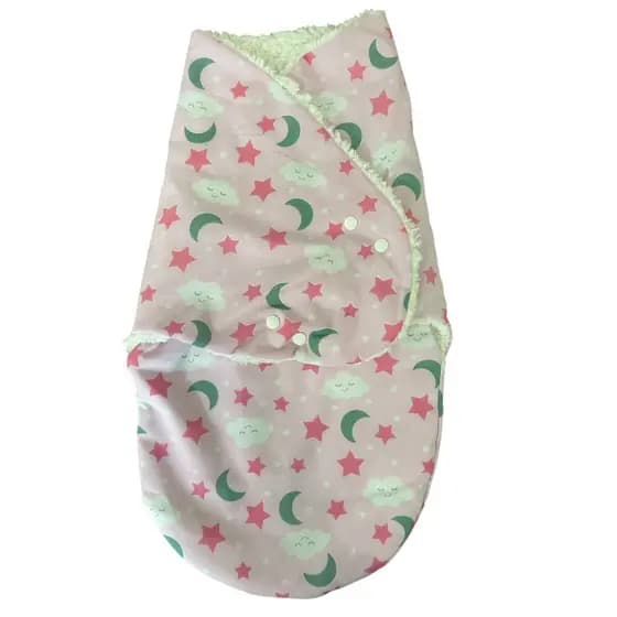 Saco de Dormir P para Bebê 55x27 Sherpa Enroladinho Macio Conforto Antialérgico Enxoval Recém-Nascido