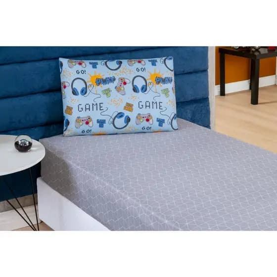 Jogo de Cama Bouti Solteiro 2 Peças Game Conforto Macio Estampado Enxoval Cama Quarto Infantil Menino Decoracao