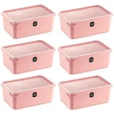 Kit Conjunto de 6 Potes de 2 Litros Retangular Multiuso Em Plástico - UZ