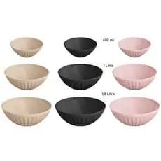 Kit 3 Cumbucas Saladeira Travessa Pote Bowl de 400ml - 1 Litro e 1,4 Litro Em Plástico - UZ