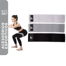 Kit Hip Mini Band Faixa Elástica com 3 Und Exercício Targ Me Elástico Academia Treino 3 Intensidades
