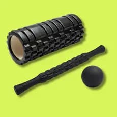 Rolo de Liberação Miofascial Kit Para Massagem Foam Roller Bola Lacrosse e Bastão Targ Me