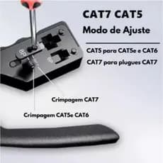 Alicate Crimpador RJ45 Vazado RJ11 RJ12 Cat5 Cat6 Cat7 Profissional Rede