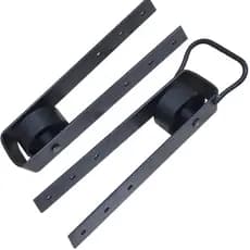Kit 1 Par De Trinco/Rolamento de Correr Porteira Brete Curral Com Roda em Aço 350x70mm Longa durabilidade