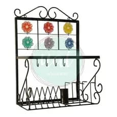 Paneleiro Escorredor Rústico Pratos Ferro Madeira Artesanal casa cozinha oferta de fabrica