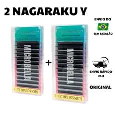 Kit 2 Cilios Nagaraku Y Volume Brasileiro Extensão De Cílios Fio YY Alongamento Fio Retenção Adesivo