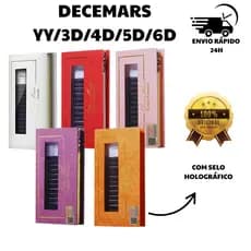 Cílios Decemars YY 3D 4D 5D 6D W Volume Brasileiro Egipcio Hibrido Extensao de Cilios Adesivo Cola