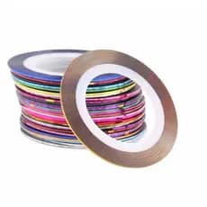 Fitilho Fino Fita adesiva para Unhas Decoradas Escolha sua Cor Nail Art Metalizadas e Holográficas