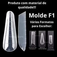 Molde F1 Curvatura C Bailarina Almond para Alongamento de unha de gel todos os formatos para iniciantes e profissional